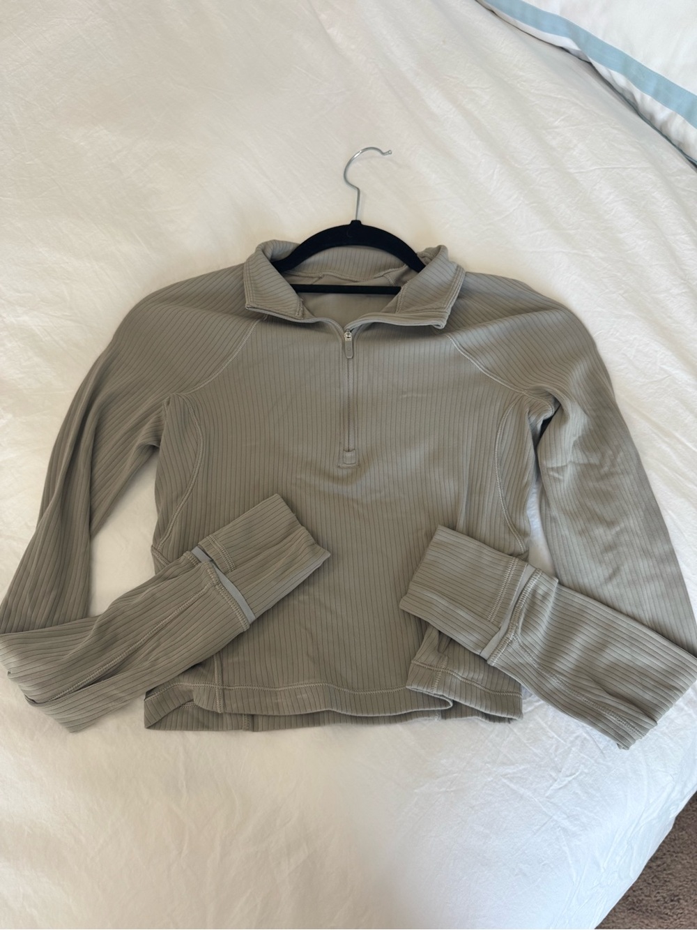 lululemon athletica Ribbed Half-Zip Pullover in Taupe Gray